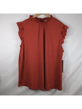 Sweet Rain Womens Plus Size 3X  Ruffle Blouse Top NWT